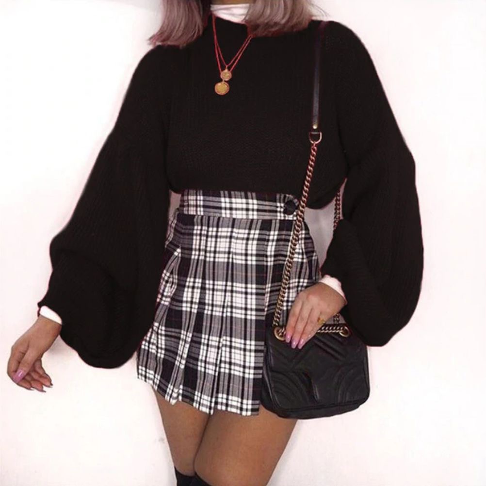 plaid skirt outfits